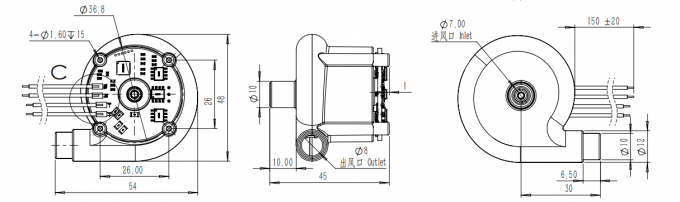 12vdc CPAP Air Blower 5Kpa Brushless Centrifugal Mini DC Blower Fan
